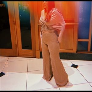 Nude glitter jumpsuit from JLUXLABEL